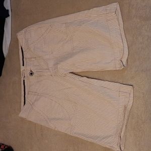 Paper Denim & Cloth Tan and White Striped Shorts